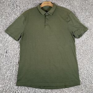 Lululemon Athletica Polo Shirt Men's Short Sleeve Green Performance Wear Golf